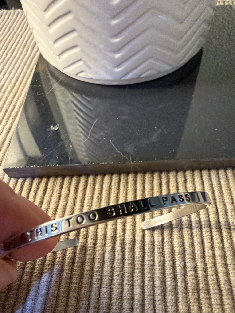 MantraBand THIS TOO SHALL PASS stainless steel bracelet